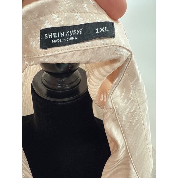 Shein Curve 1x Button Down shirt dress Cream - Picture 4 of 5